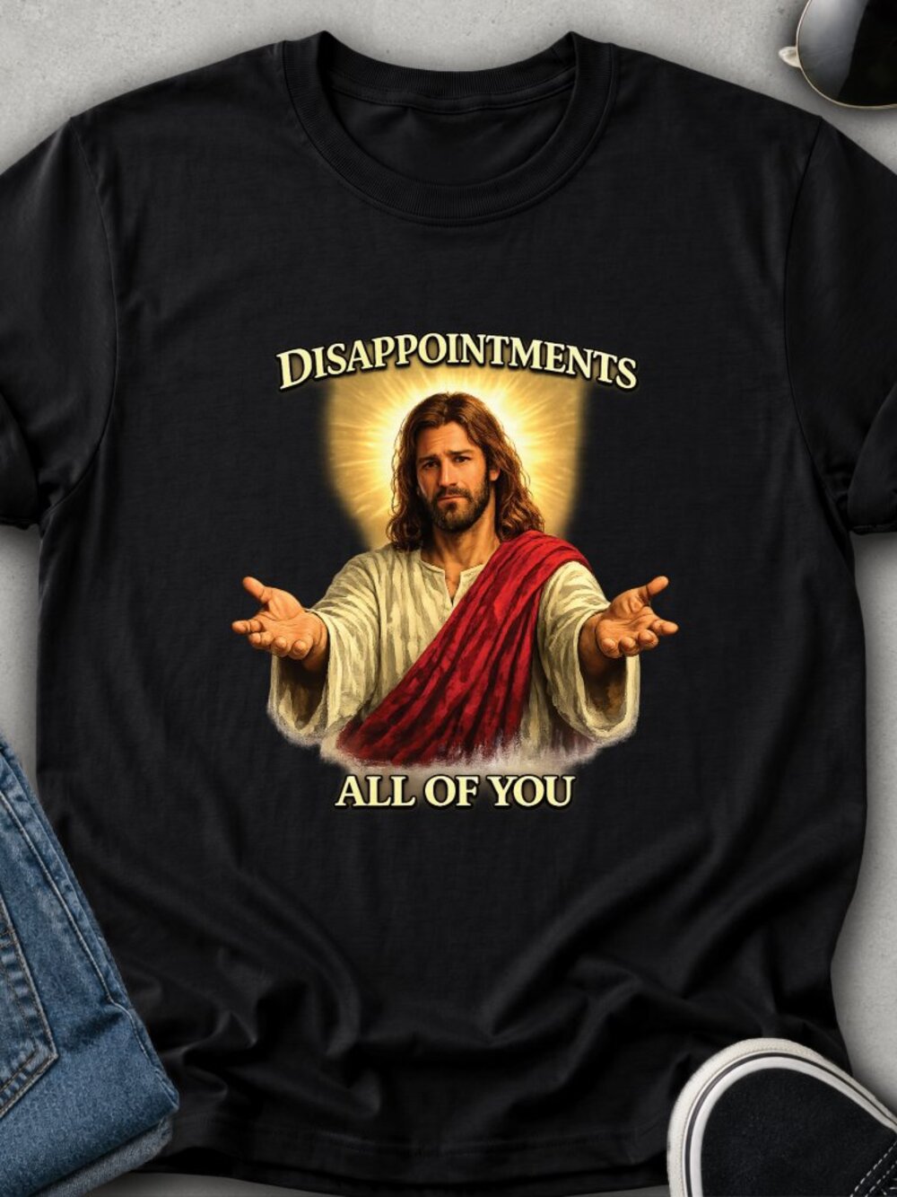 Jesus TShirt Graphic Tee Adult Unisex Disappointments Religious Humor Funny Gift